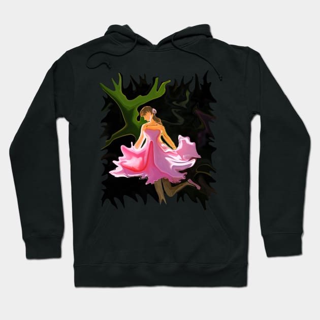 Graceful Flower Ballerina Hoodie by distortionart